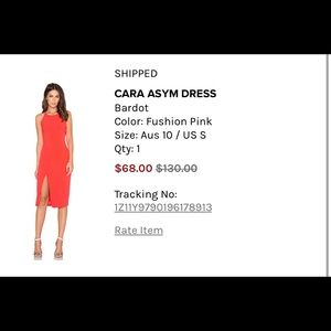 Bardot red midi dress